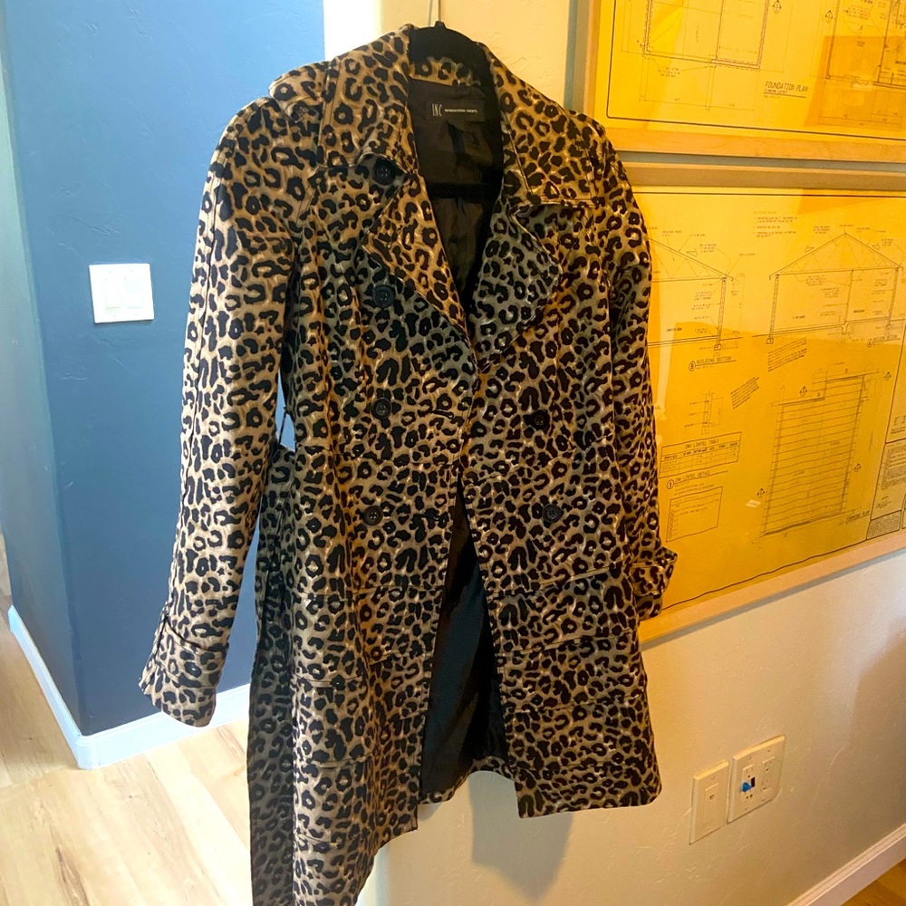 INC leopard rain coat